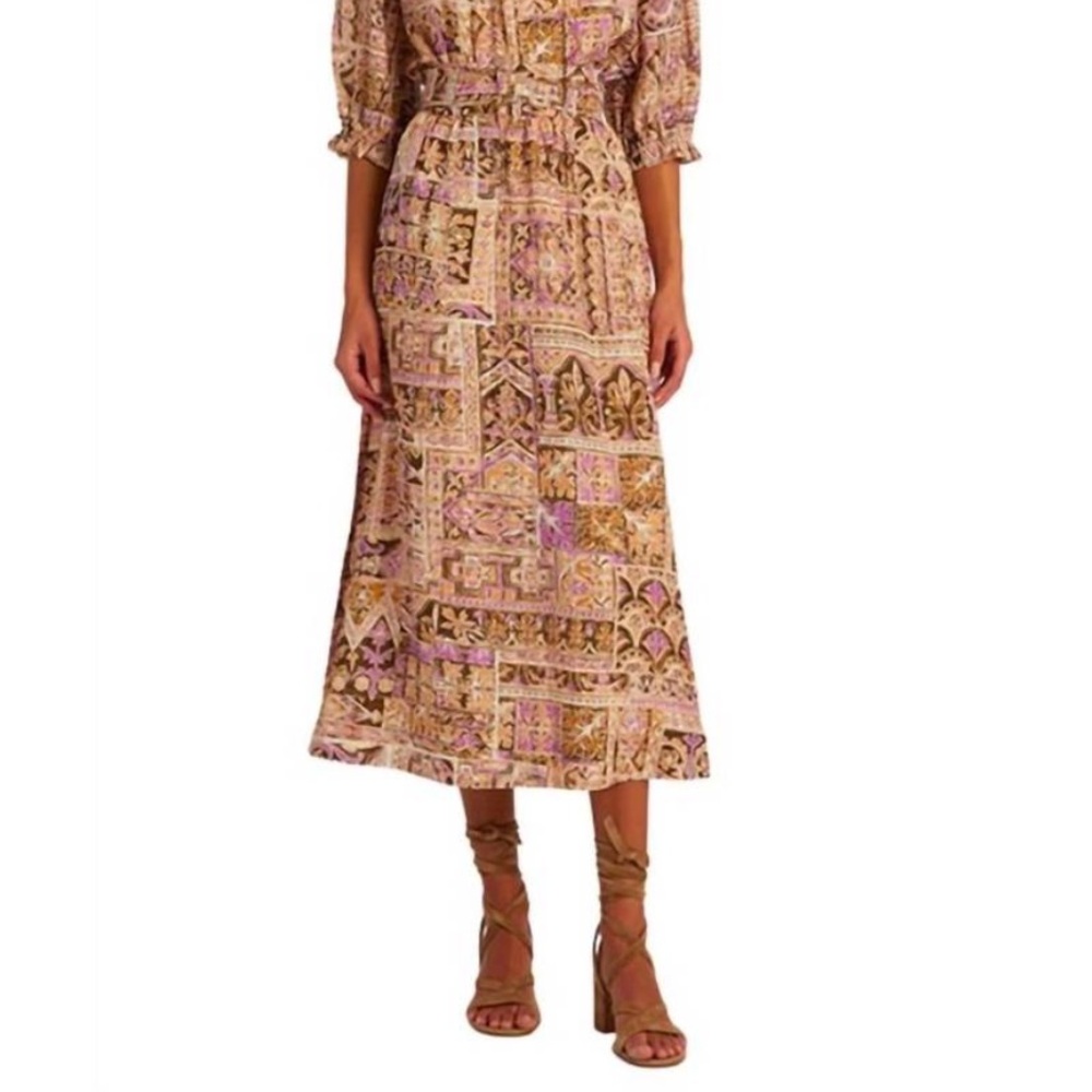 Marie Oliver Patchwork Midi Skirt